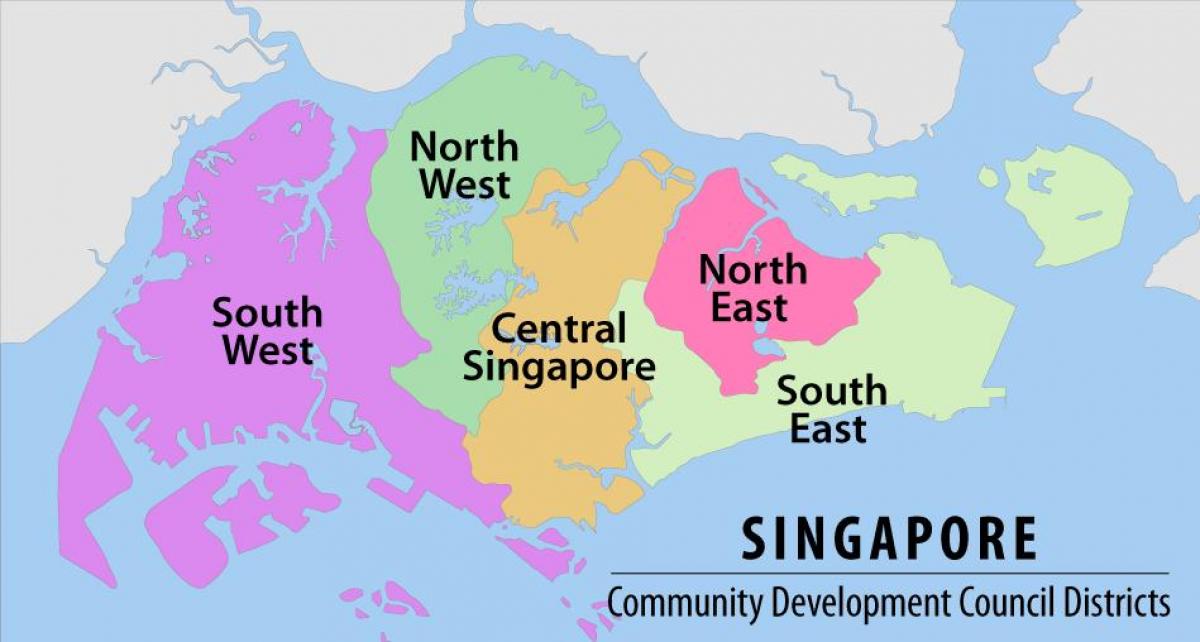 kort over Singapore-regionen