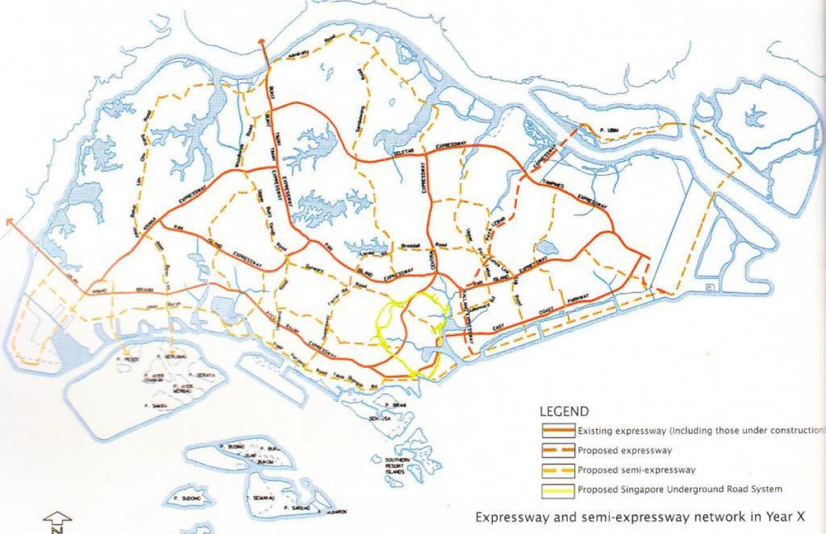 Singapore ved motorvej kort