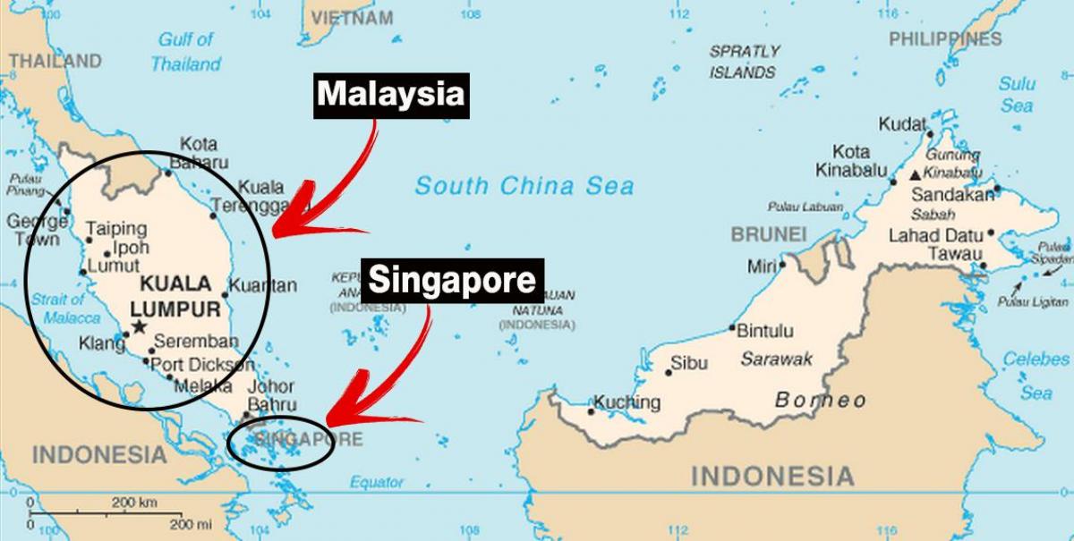 Singapore verden kort