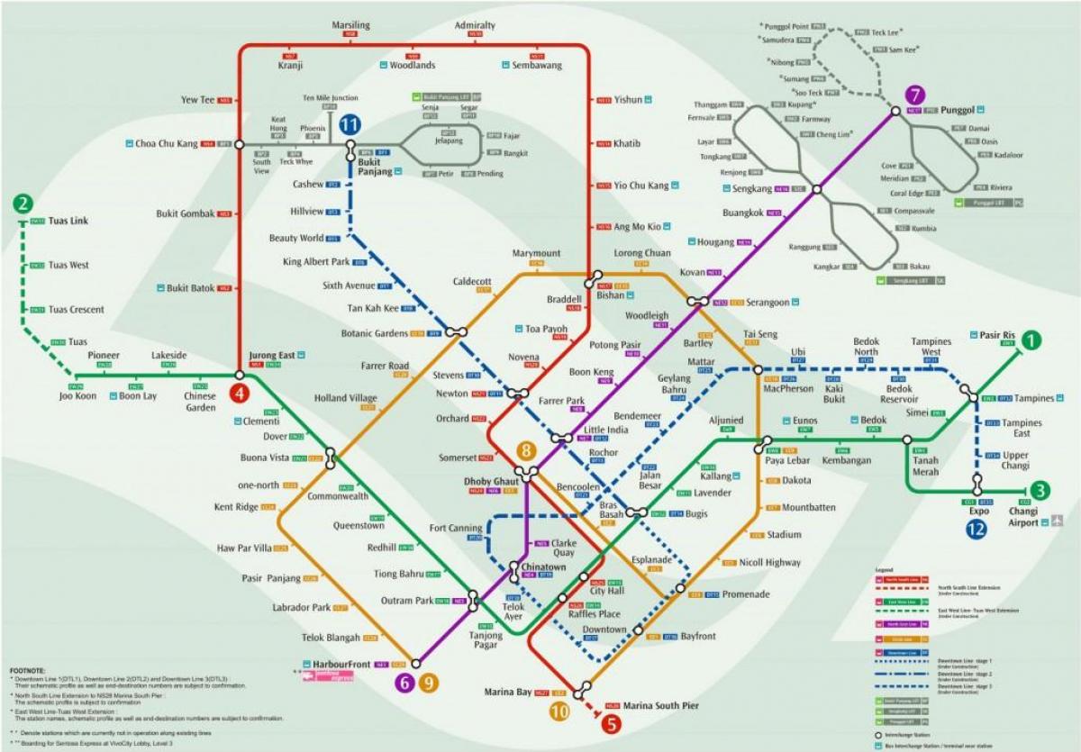 kort over Singapore jernbane