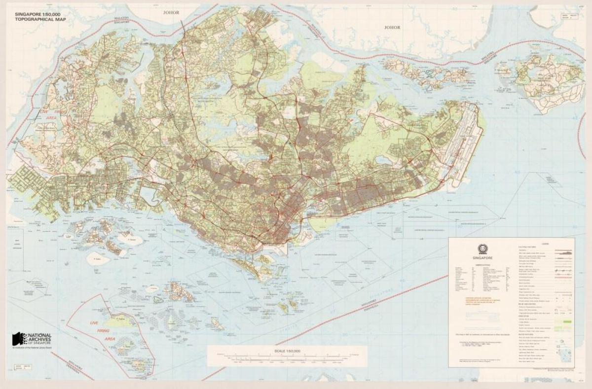 kort over Singapore topografisk