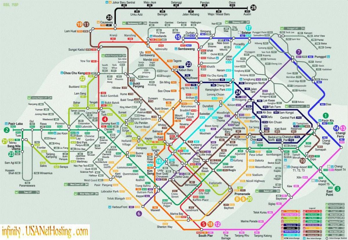 kort over Singapore transport