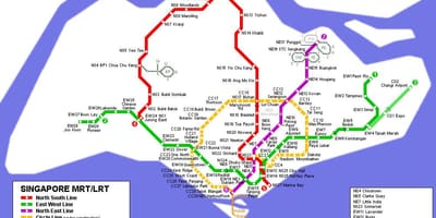 Mrt station i Singapore kort