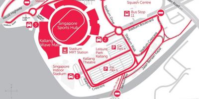 Kort over Singapore sports-hub